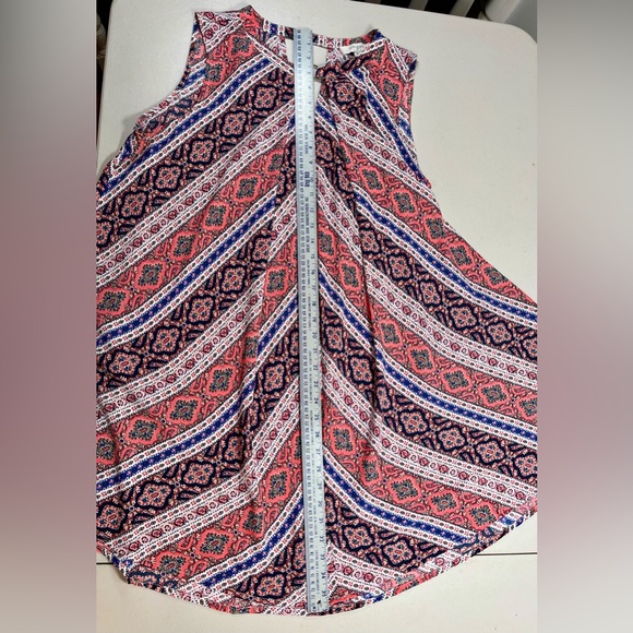Umgee A-Line Dress with Pink and Blue Patterns - Picture 8 of 11